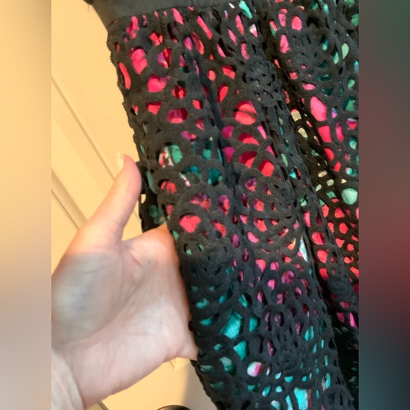 Anthropologie Wolven Black Lace Overlay Dress with Pockets Women’s Size 8 - Picture 8 of 13